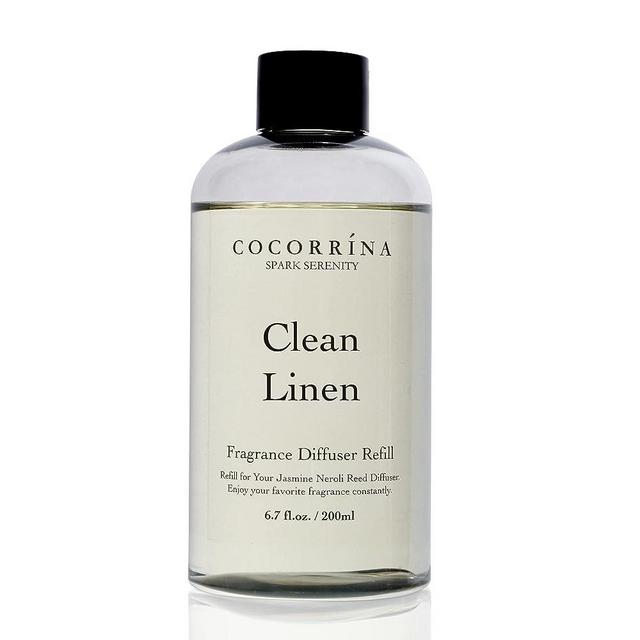 Cocorrína Clean Linen Scented Reed Diffuser Oil with 8 Cotton Reed Sticks Fragrance for Bedroom, Bathroom, Oil Diffuser, Home Décor, 6.7 oz. (200 ml)