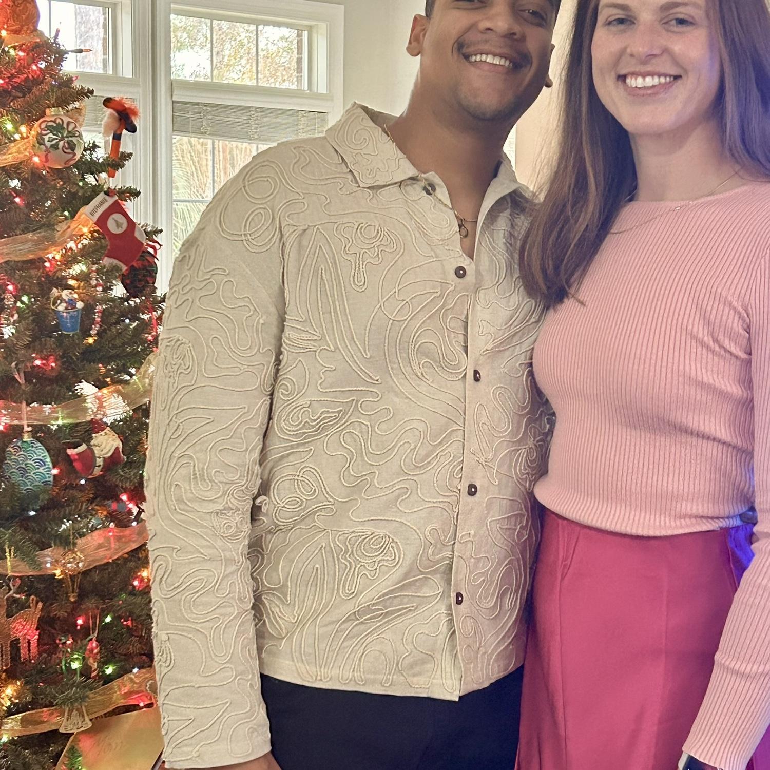 Ryan and Kelly at Christmas in 2023.