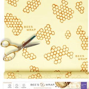 Bee's Wrap Beeswax Wraps for Food - Cut to Size 14x52" Beeswax Wrap Roll - Made in USA Reusable Natural Food Wrap - Honeycomb