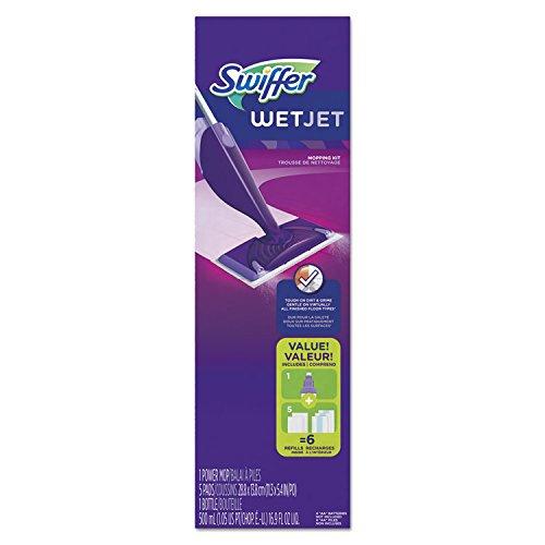 Swiffer 92811KT WetJet Mop Starter Kit, 46-Inch Handle, Silver/Purple
