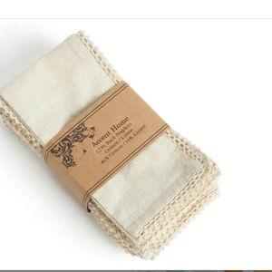 ACCENTHOME Natural Cloth Napkins Set of 12 18x18 inch Cotton Dinner Napkins - Washable Soft Premium Hotel Quality Reusable Napkins Perfect Table Napkins for Family Dinners, Weddings & Everyday Use