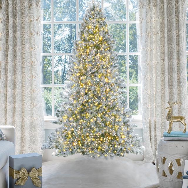 7' Prince Flock® Artificial Christmas Tree with 400 Warm White LED Lights
