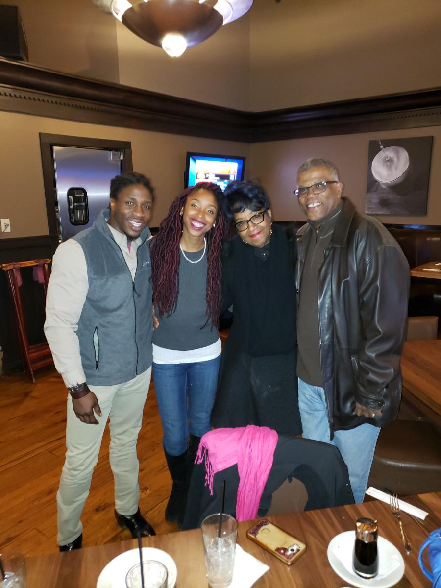 Omar (my big brother), me, my mom, and Ron (my beau-père —that’s French for step dad— the literal translation though is “handsome dad”) ❤️