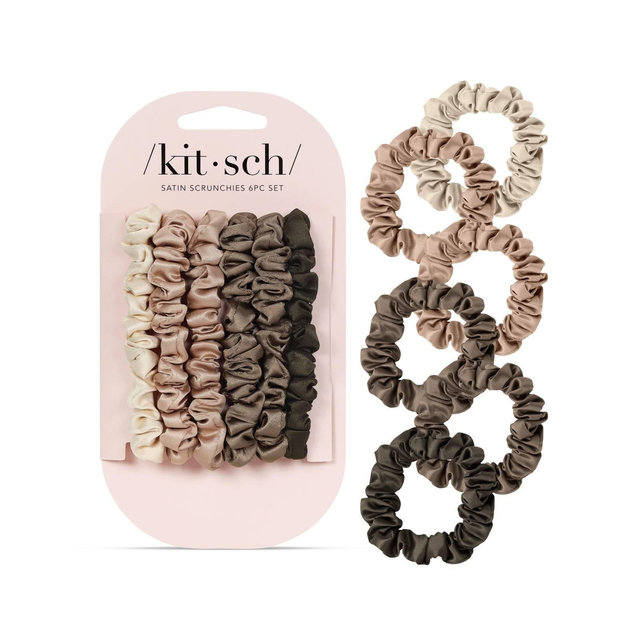 Kitsch Skinny Satin Scrunchies - 6pk