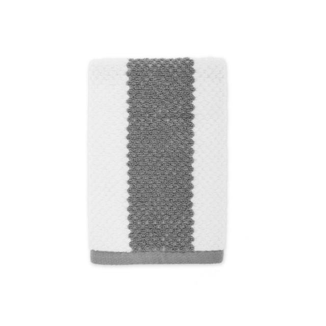 Under the Canopy® Organic Cotton Stripe Hand Towel in White/Titanium