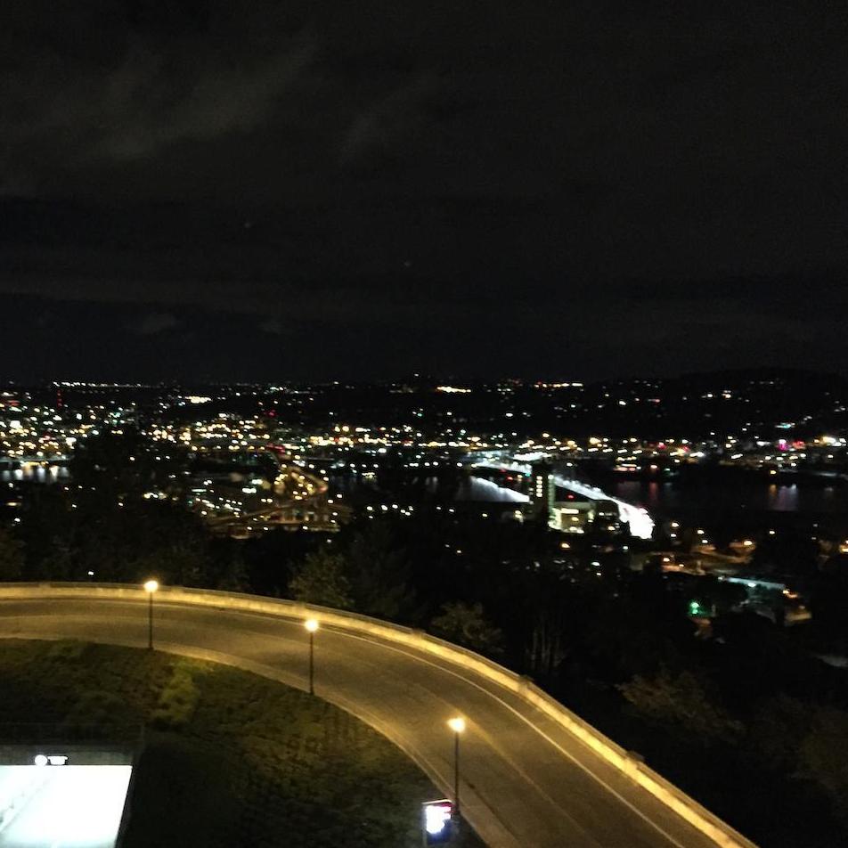 June 4th, 2015, at "the place that serves dessert 24/7, with a view" - OHSU. About a week after our first date.