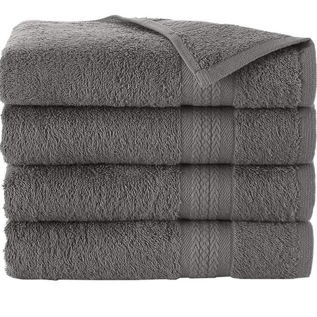 REGAL RUBY 4 Pieces Grey Washcloths Bath Linen Set Quick-Dry, Highly  Absorbent, Soft Feel Towels, Premium Quality Flannel Face Cloths