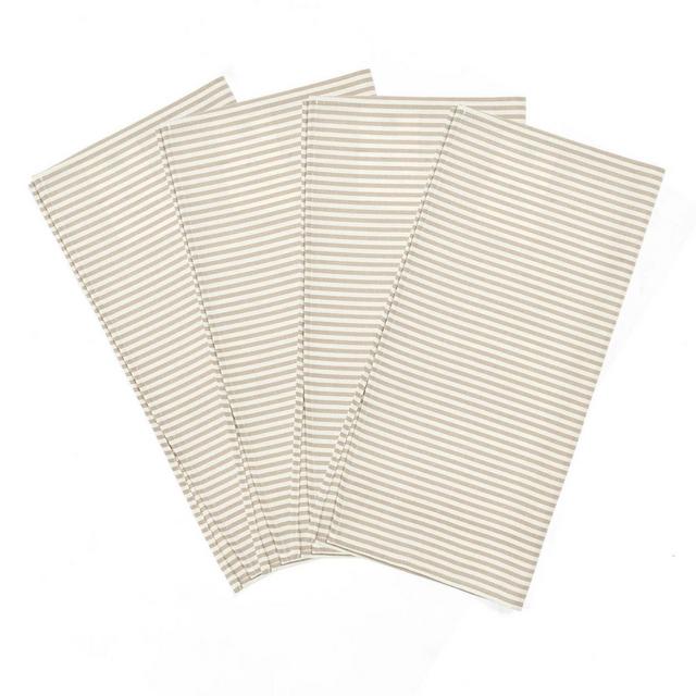 4pk Cotton Farmhouse Ticking Stripe Napkins - Lush Décor