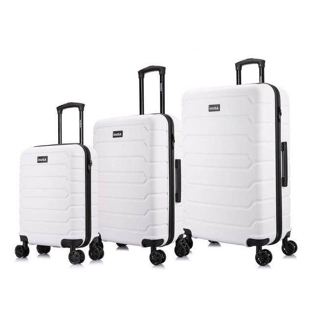 InUSA Trend II 3-Piece Hardside Spinner Luggage Set in White