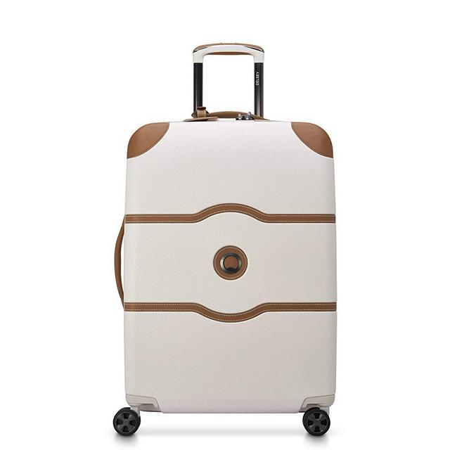 DELSEY Paris Chatelet Hardside Luggage with Spinner Wheels, Angora, Checked-Medium 24 Inch, No Brake