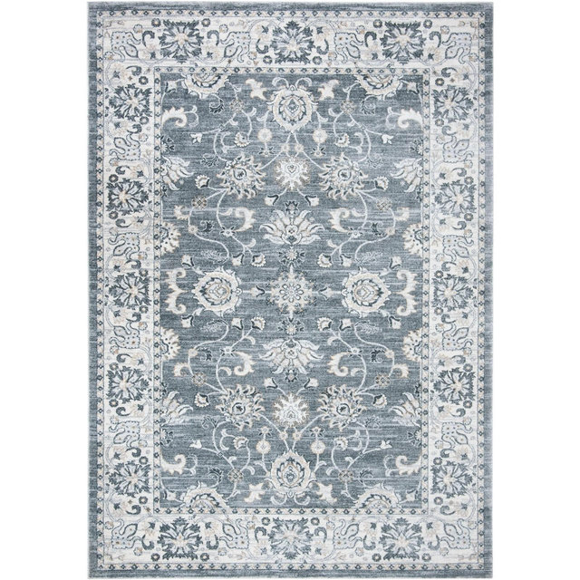 Isabella ISA940 Power Loomed Indoor Area Rug - Grey/Cream - 6'7"x9' - Safavieh