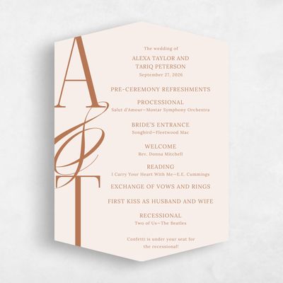 Beige Diamond Wedding Program - Kellan
