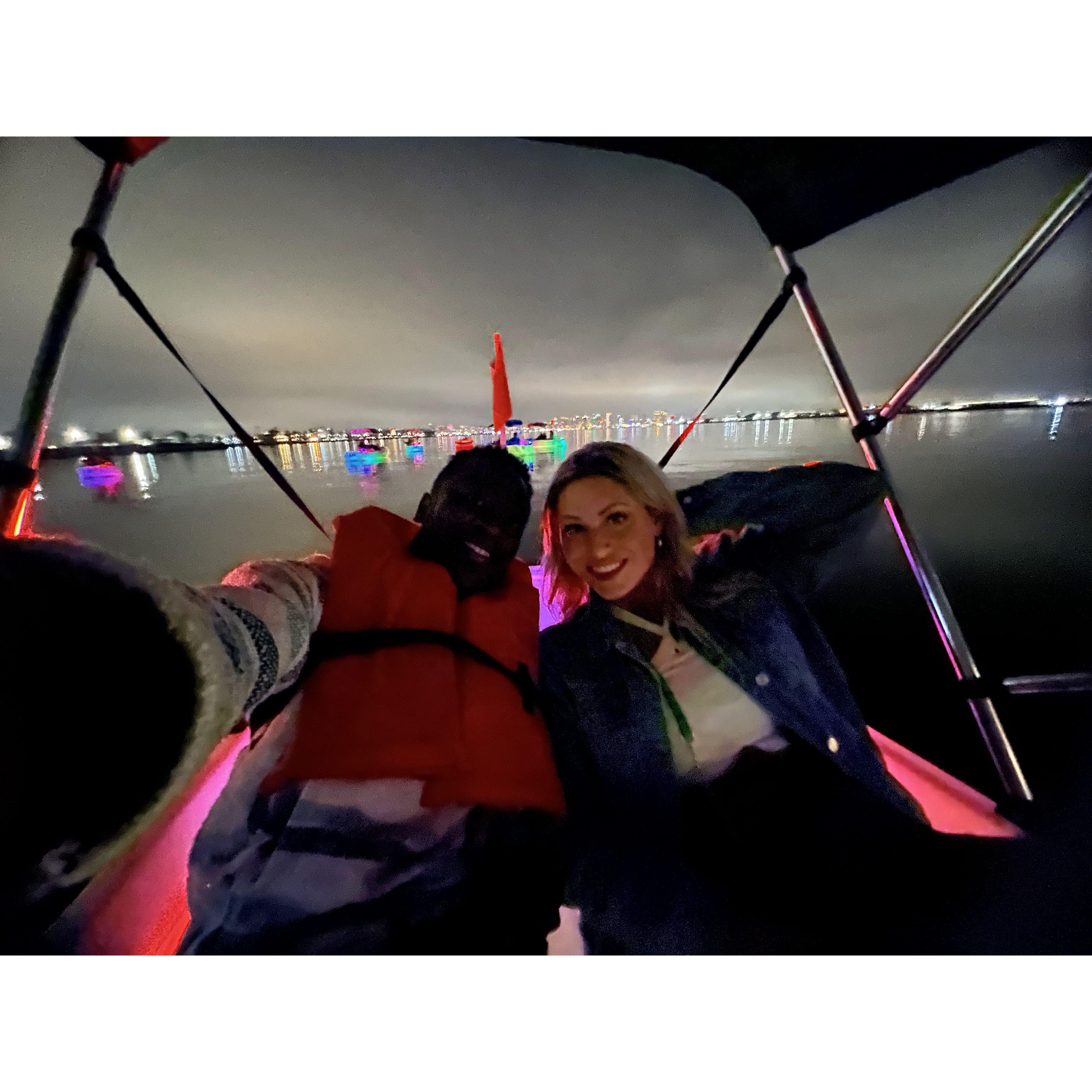 San Diego Harbor....peddle boats....but NIGHTTIME.
