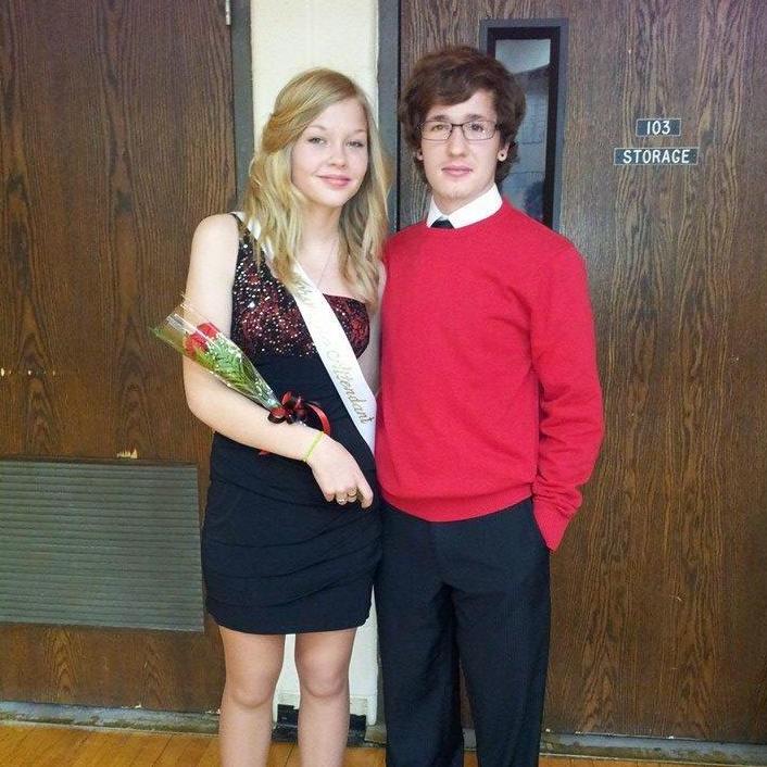 Nick escorting me as the Sophomore Homecoming Attendant.