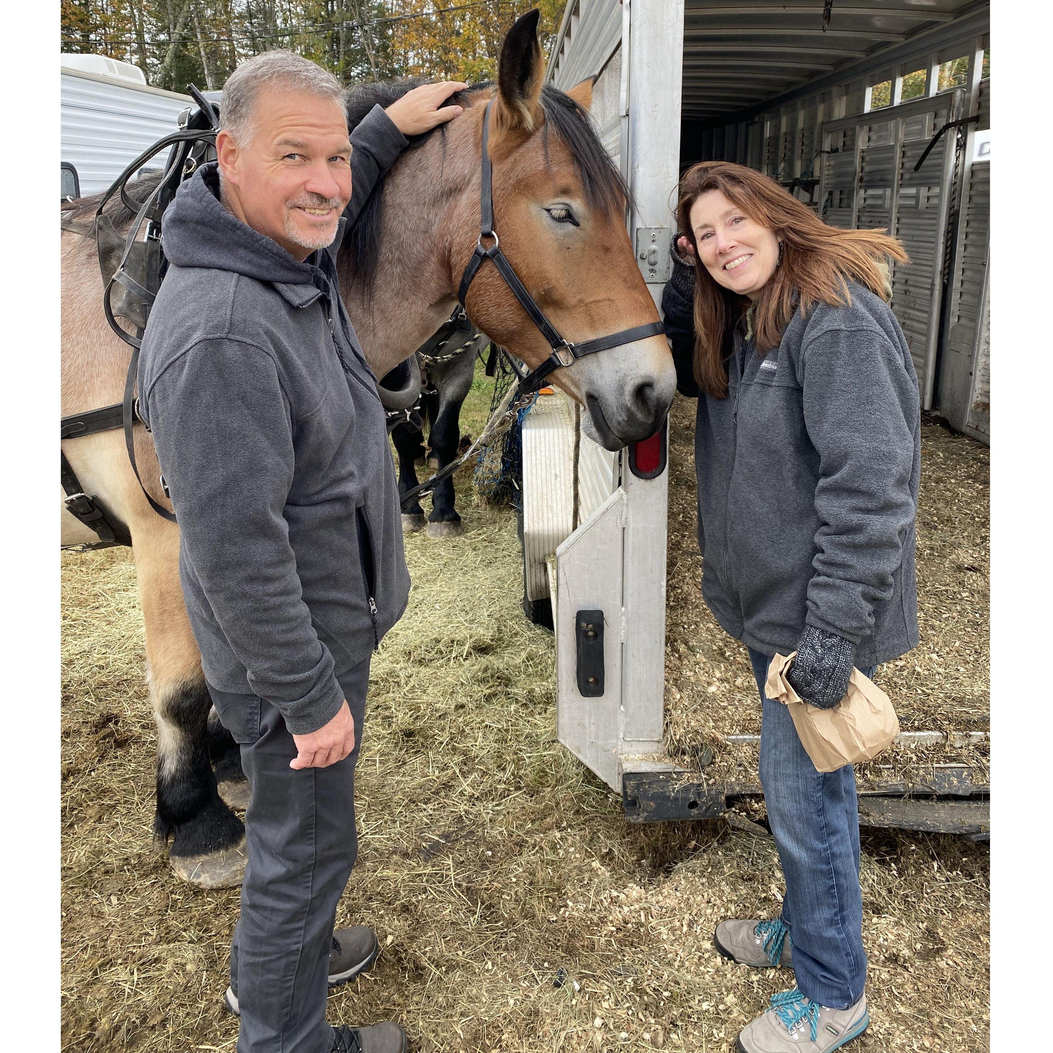Stopping to say hello to a beautiful horse at the Sandwhich Fair in Sandwhich NH 2024.