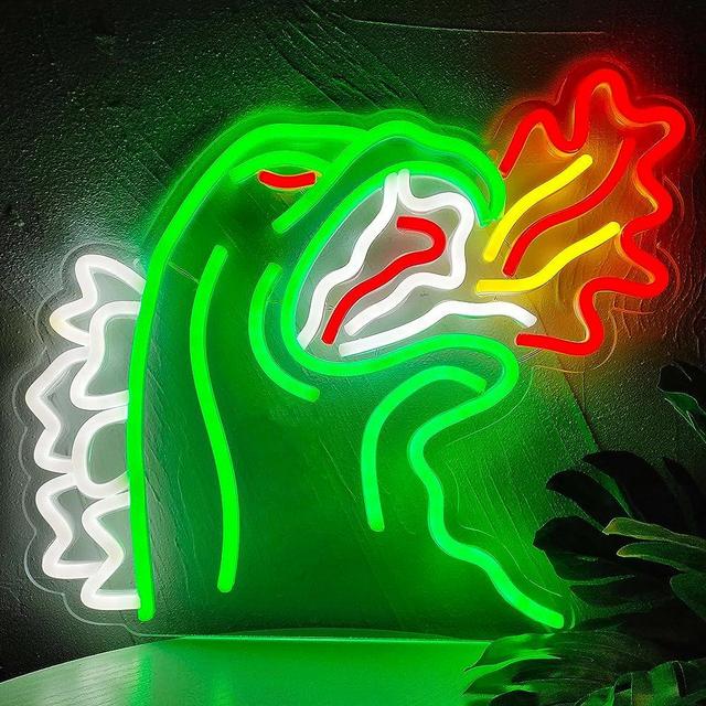 JOSEBRU Neon Light King of The Monster Dimmable LED Neon Sign for Wall Decor Gaming Room Lights Boys Room Decor Fire-breathing Monster Neon Signs Dinosaur Neon Light