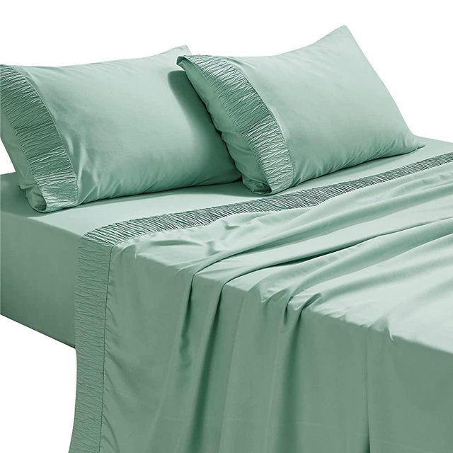 Bedsure King Size Sheets Sets Light Green - Soft 1800 King Bed Sheets, 4 Pieces Microfiber Sheets for King Size Bed