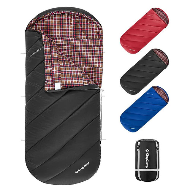 KingCamp Flannel Sleeping Bags for Adults, Big and Tall XL Sleeping Bag for 3 Seasons, Lightweight Backpacking Sleeping Bag for Camping Trip, Hiking, Outdoor Travel
