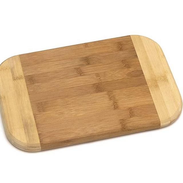 Lipper International Bamboo Wood Two-Tone Kitchen Cutting and Serving Board, Medium, 11-3/4" x 7-3/4" x 3/4"