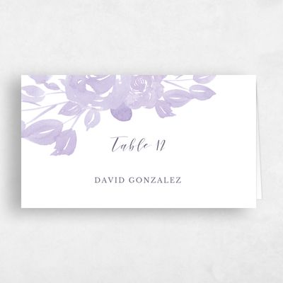 Lilac, Purple Wedding Place Card - Clemson