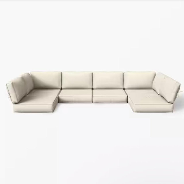 Kimunuk 26 in. x 26 in. x 5 in. (14-Piece) Deep Seating Outdoor Sectional Cushion Cream 14-liner-Cream