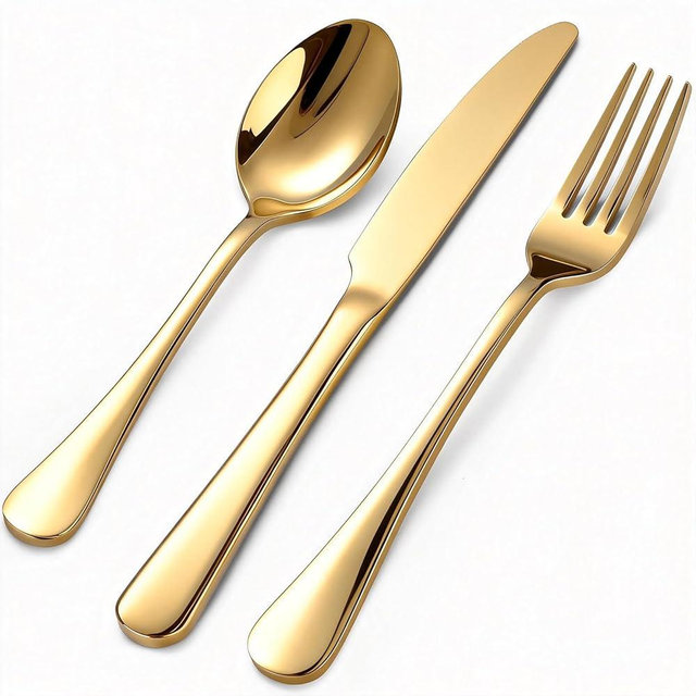 60 Piece Gold Silverware Set for 20, 18/0 Stainless Steel Heavy Forks Spoons and Knives Set, Mirror Finish Gold Flatware, Dishwasher Safe for Family Picnics Daily Gatherings