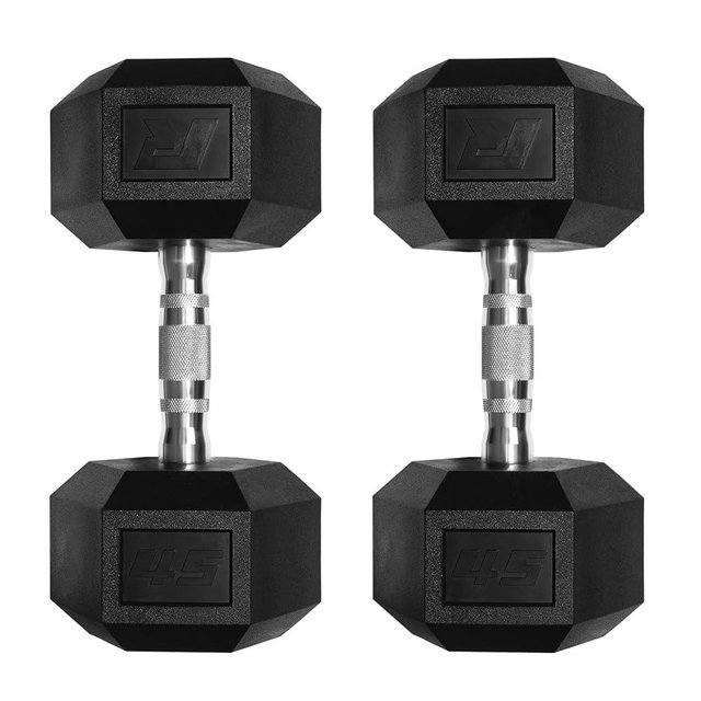Ritfit 5-650 LBS PVC Encased Hex Dumbbell Sets with Optional Rack for Home Gym, Hand weight with Chrome Handle for Strength Training,Workouts