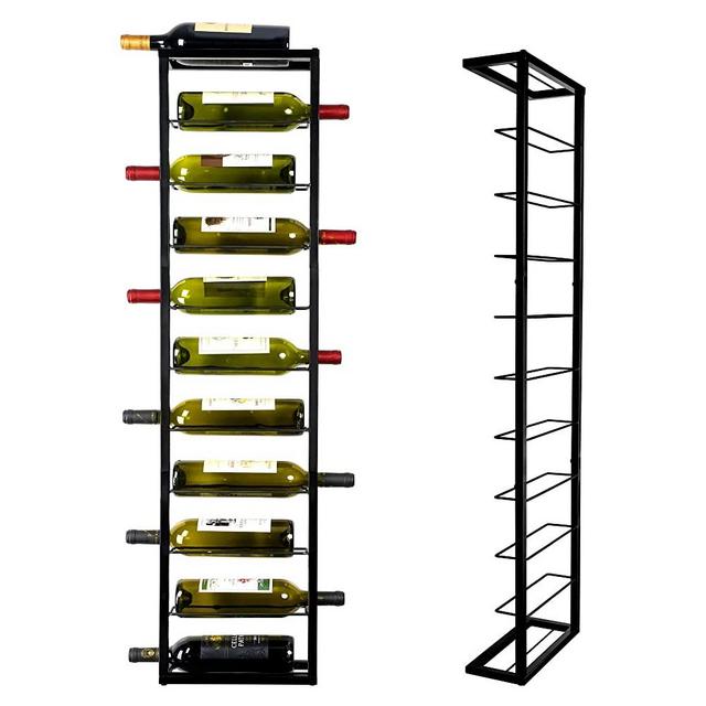 AQAREA Wall Mounted Wine Rack - Hanging Metal 10 Bottle Wall Wine Racks, 46Inches Wall Wine Rack Wine Cellar for Kitchen Pantry Bar