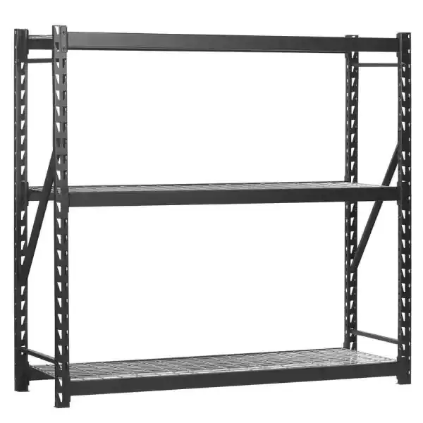 72 in. H x 77 in. W x 24 in. D 3-Wire Shelf Steel Storage Rack in Black
