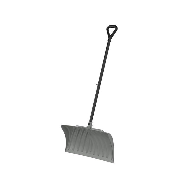 Suncast 27” Steel Core Snow Pusher with Curved Blade, D-Grip Handle, Steel Shaft, Heavy-Duty Snow Removal Tool for Effortless Clearing