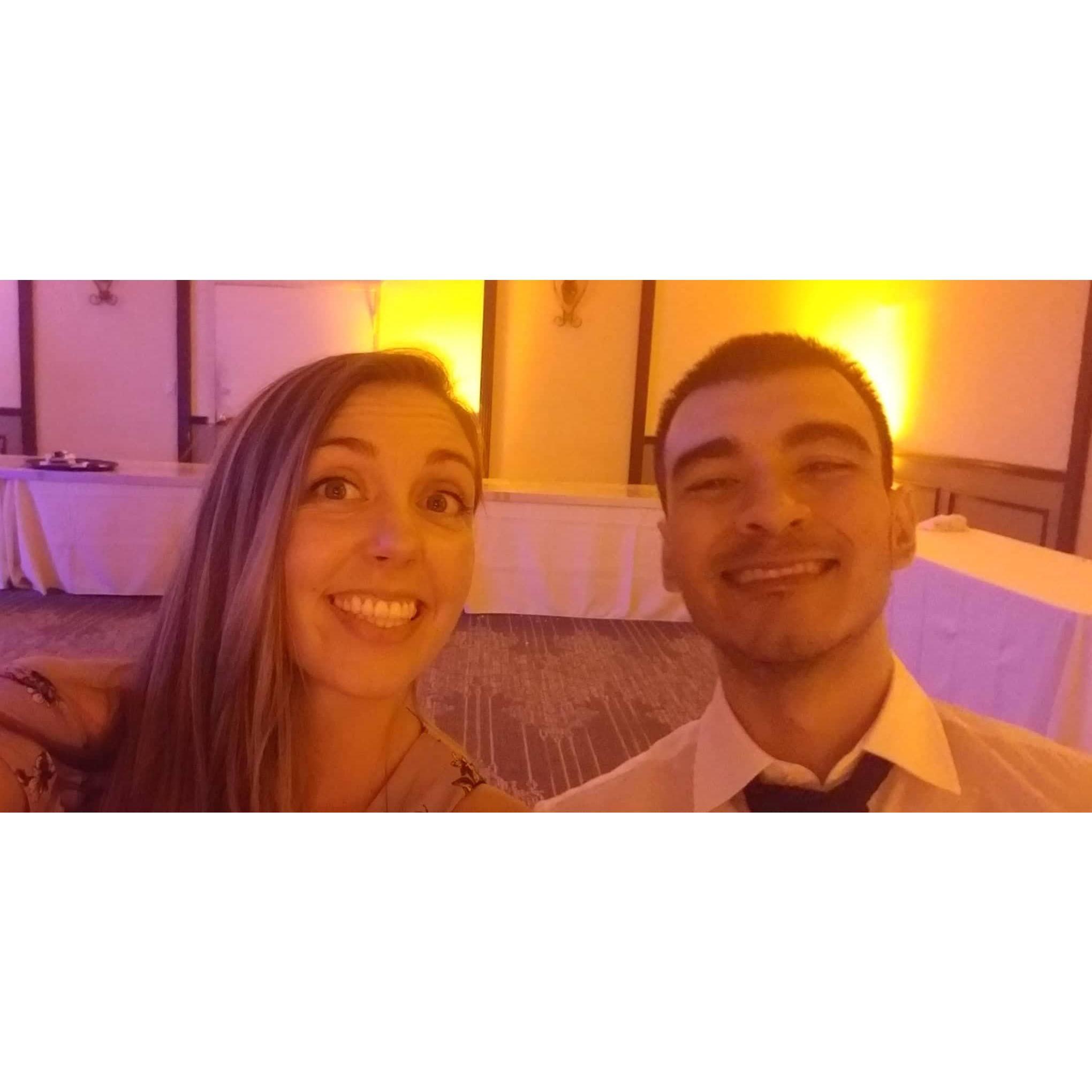 We are terrible at taking photos at events. They usually end up being awkward selfies.