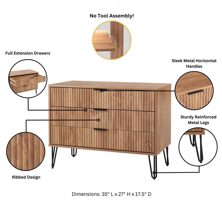 Manhattan Comfort, Dumbo Modern 3-Drawer Dresser | Zola