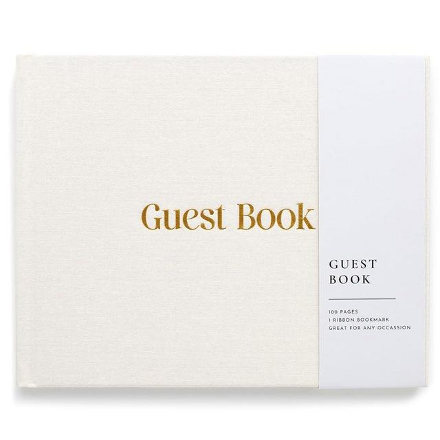 Lamare Wedding Guest Book - Elegant Linen Guest Book Weddings Reception, Baby Shower, Polaroid Guest Book for Wedding and Special Events - 100 Blank Pages for Wedding Sign in and Photos