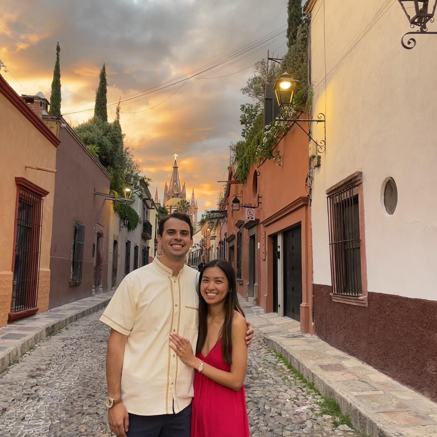 June 16, 2025 - Chris & Cara walk up Calle Aldama right after getting engaged, the prettiest street!