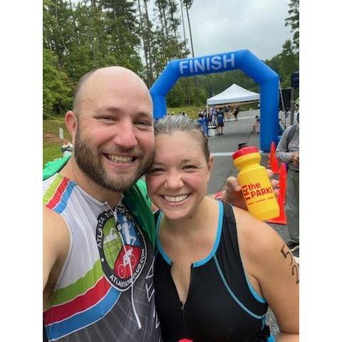 Allen convinced Caitlin to try her first Tri