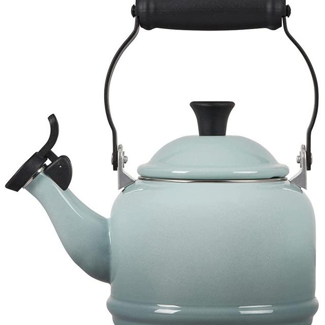 Le Creuset Enamel On Steel Demi Tea Kettle, 1.25 Quart, Sea Salt