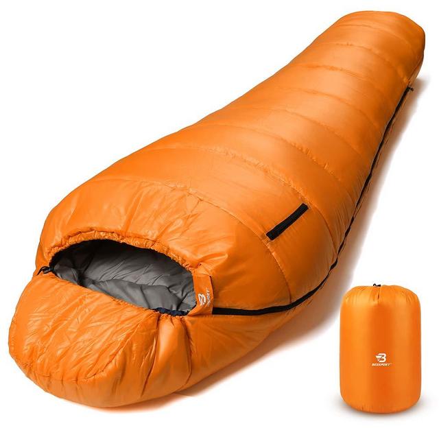 Bessport Mummy Sleeping Bag 0 Degree Limit, 3-4 Season Sleeping Bag for Adults Cold Weather– Warm and Washable, for Hiking Traveling & Outdoor Activities
