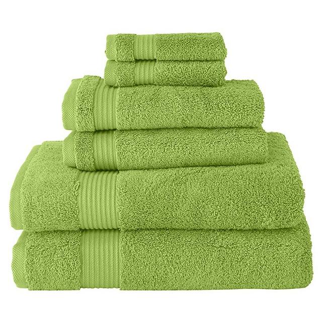 Classic Turkish Towels - Luxury Towel Set for Bathroom, 100% Turkish Cotton, Quick Dry, Soft and Absorbent Bath Towels, Hand Towels, and Washcloths, Amadeus Collection - 6-Piece Set (Green)