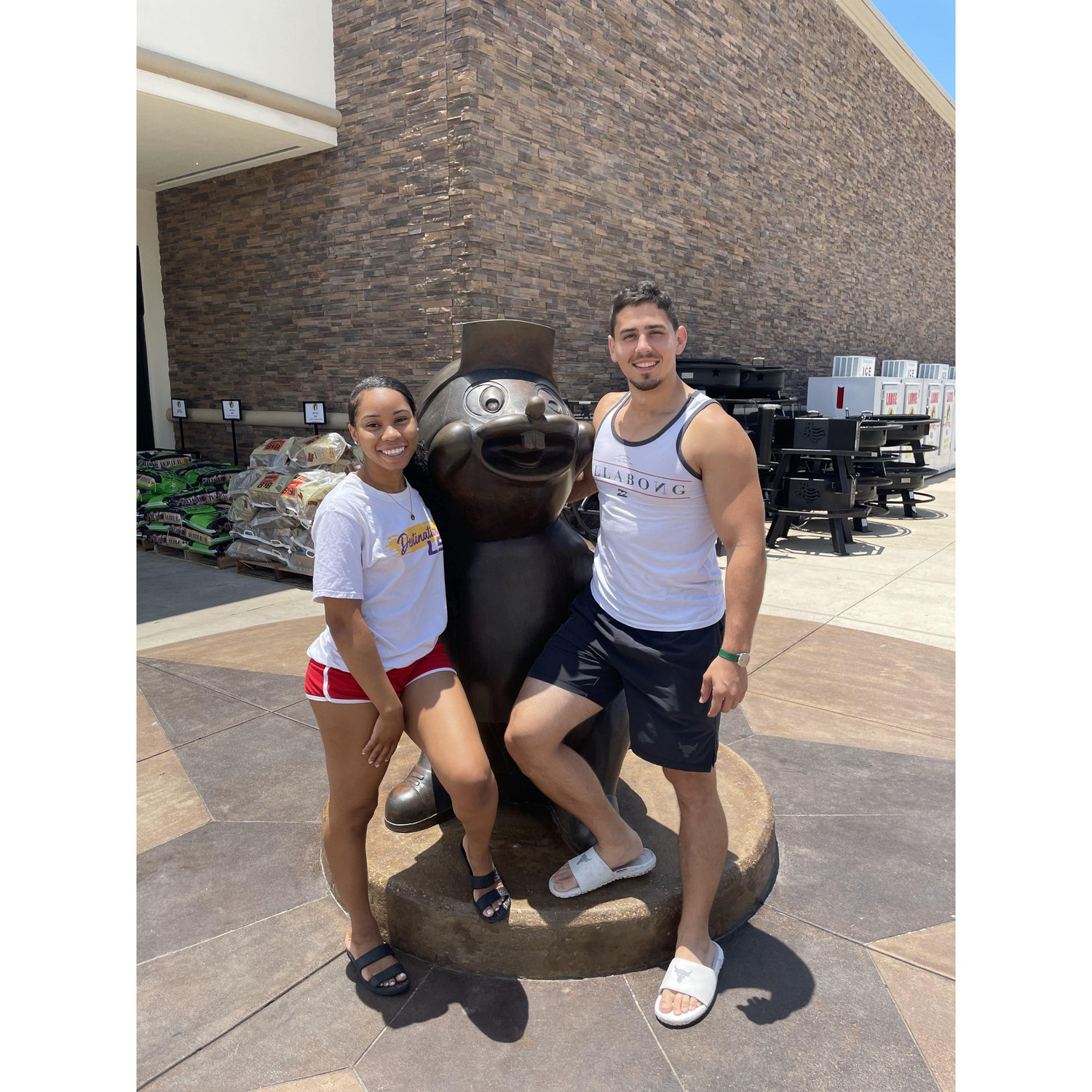 This is us on our first ever roadtrip together. Now on every roadtrip we take together we make  a point to stop at buccees on the way.