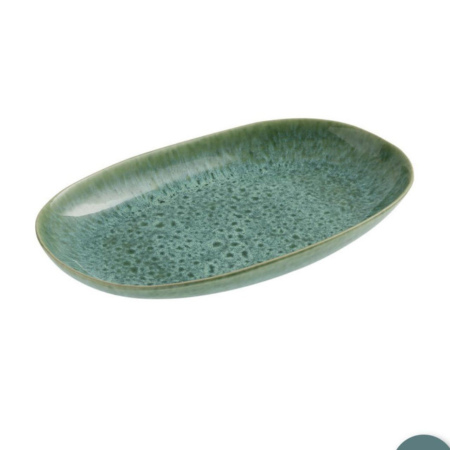 Dune Pacifica Reactive Glaze Serving Platter Blue and Green