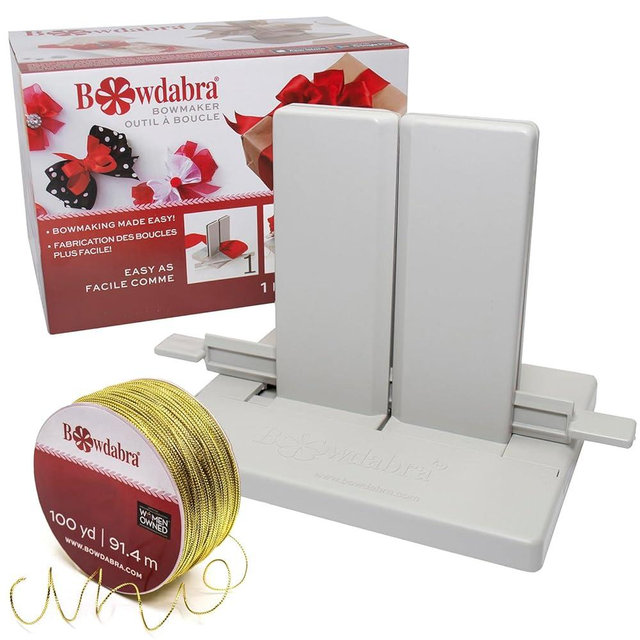 Morex Ribbon Bowdabra Combo, Bow & Favor Maker, and 100 yd Gold Wire