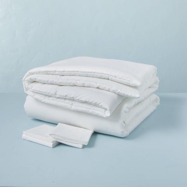 3pc Full/Queen Linen Blend Comforter Set Fresh White - Hearth & Hand™ with Magnolia