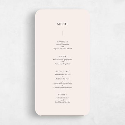 Beige Rounded Wedding Menu - Barnell