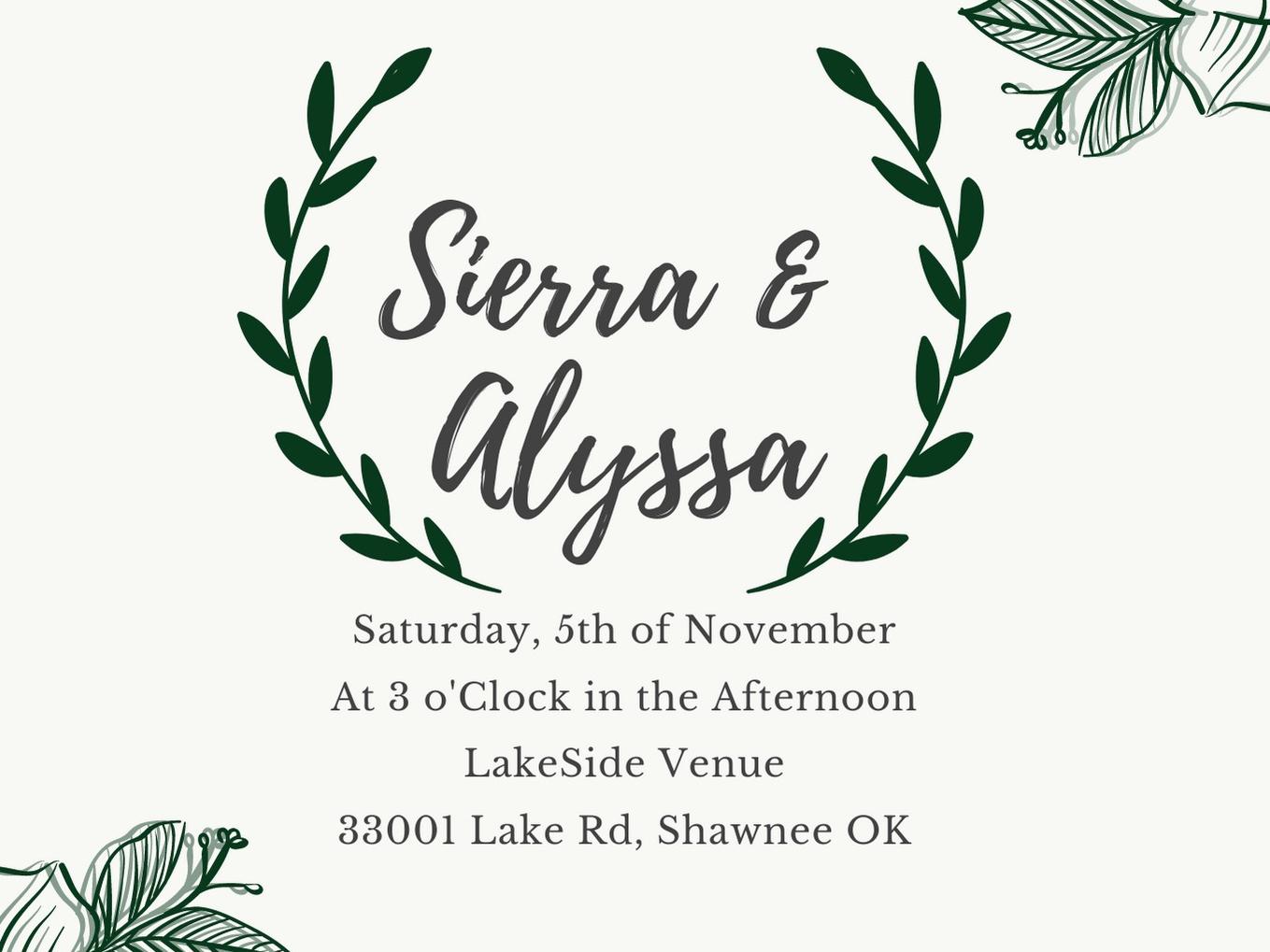 The Wedding Website of Sierra Wilkinson and Alyssa Hightower