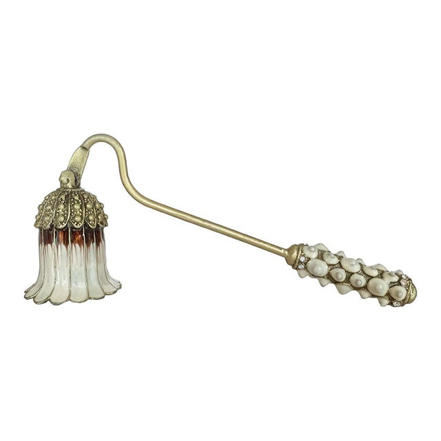 Pasiir Candle Snuffer, Unique Candle Extinguisher Snuffer, Decorative Candle Extinguisher Metal Candle Tool (White Flower)