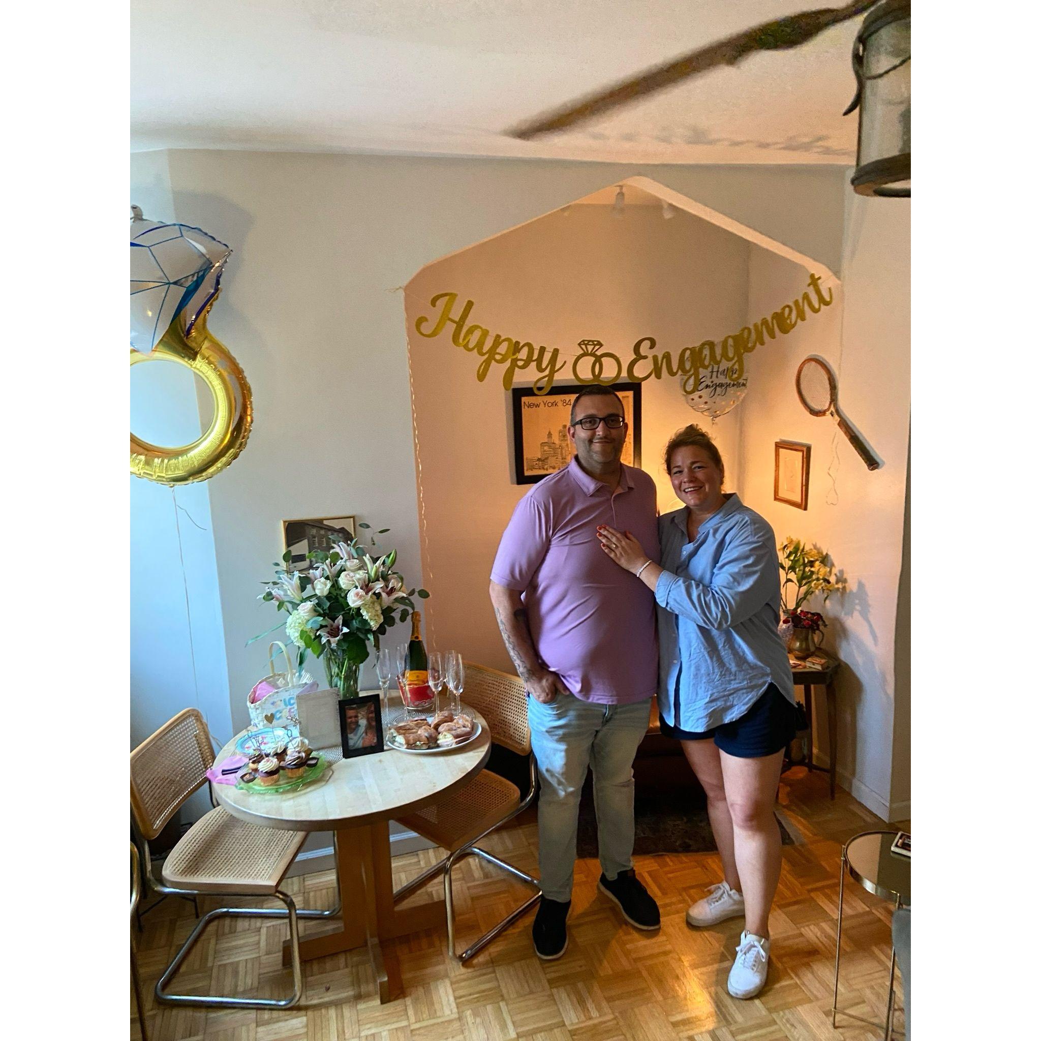Julia organized a little engagement party to surprise us when we got home