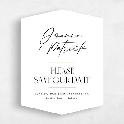 White Diamond Wedding Save the Date - Hannegan Portrait