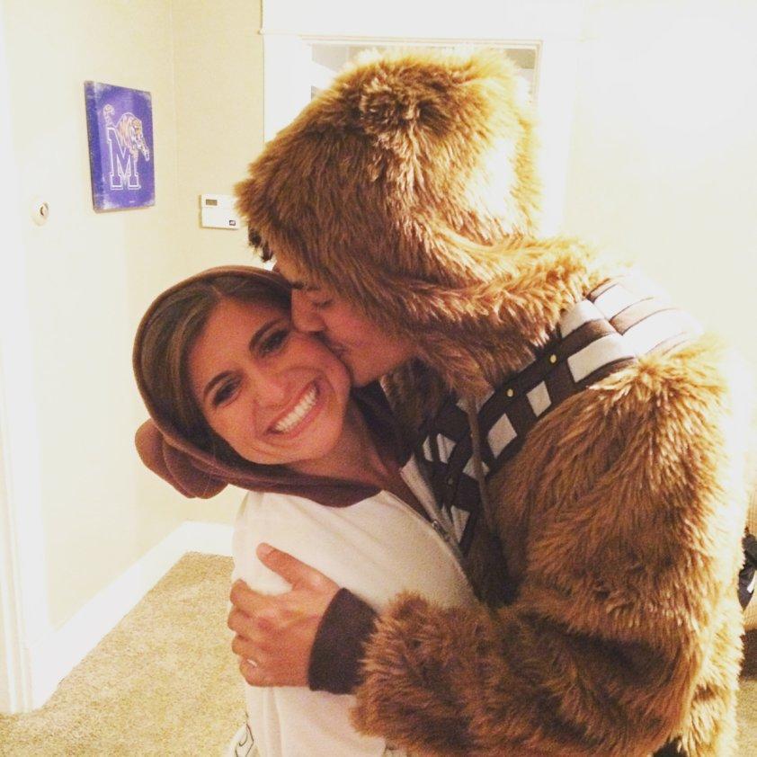 Our first Halloween -- Chewie & Leia