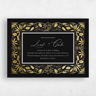 Black Landscape Wedding Invitation - Onyx Landscape Foil