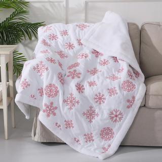 Red Snowflake Reversible Sherpa Throw
